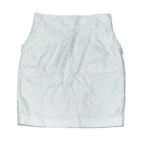 Women’s THOMAS WYLDE white skull print pencil mini skirt with pockets sz 4